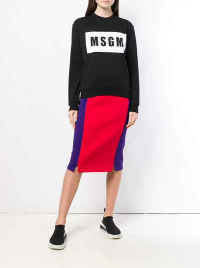 MSGM logo print sweatshirt outlook