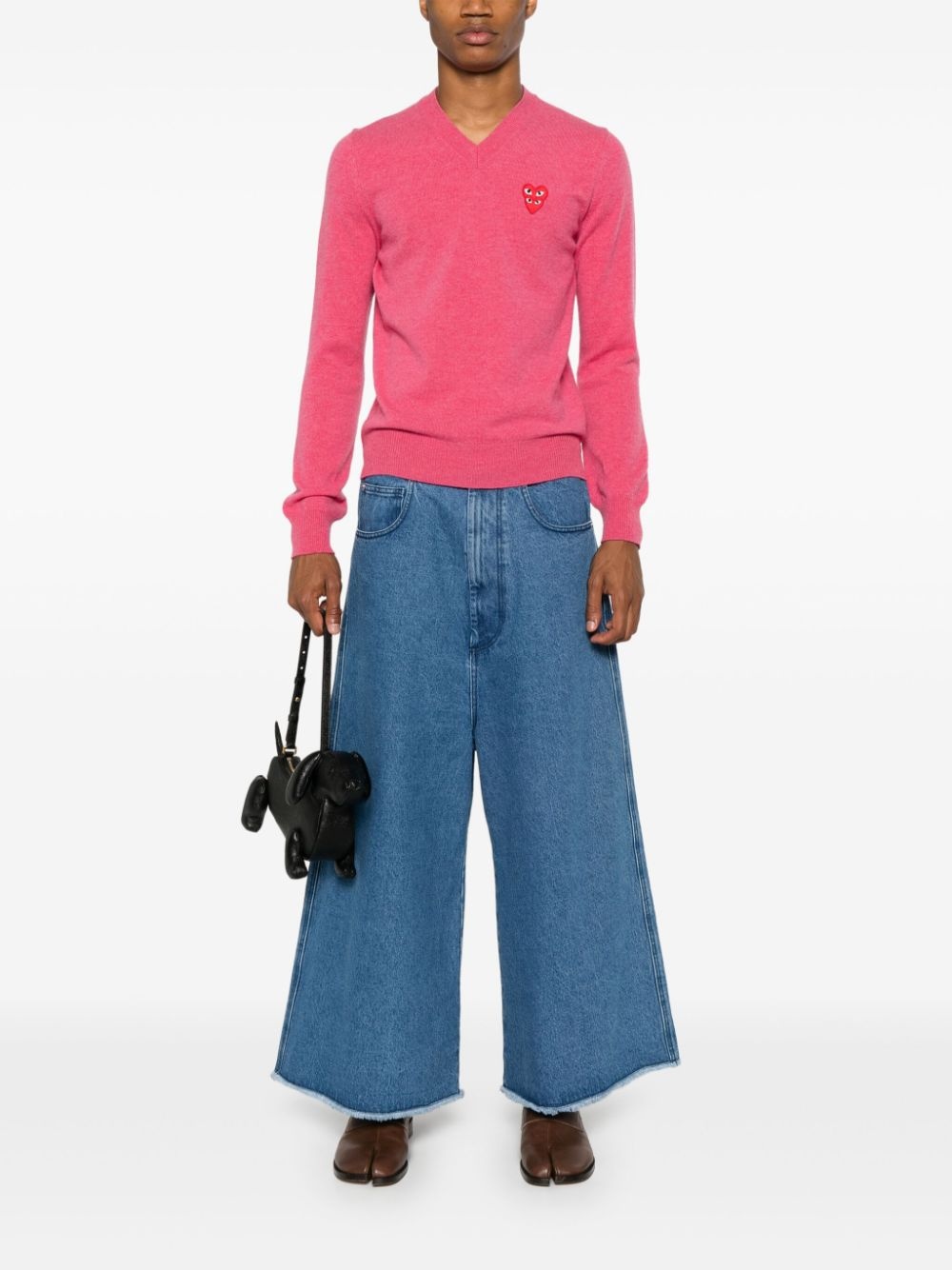 V-neck wool jumper - 3