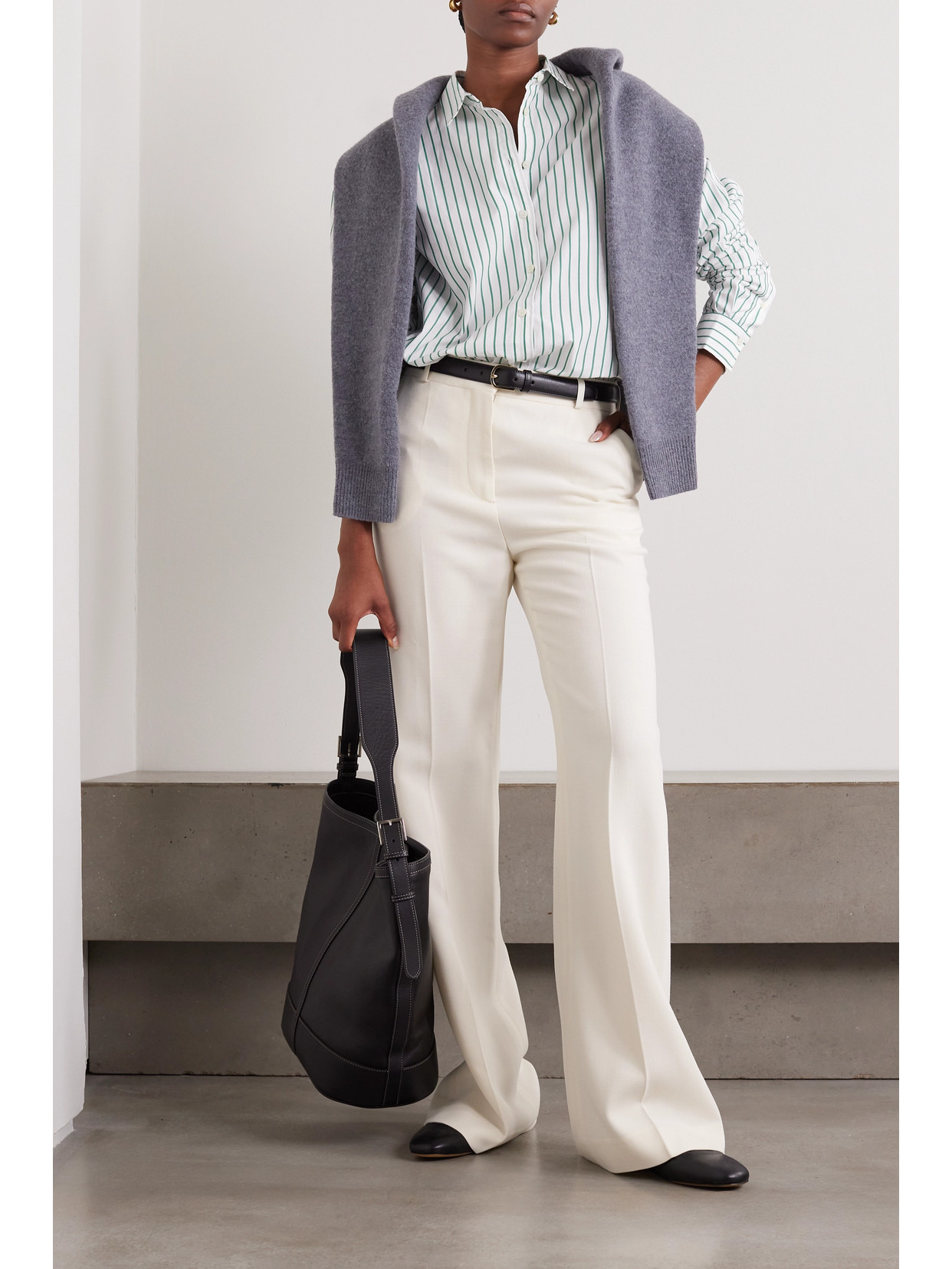 Flared Crepe Pants - 2