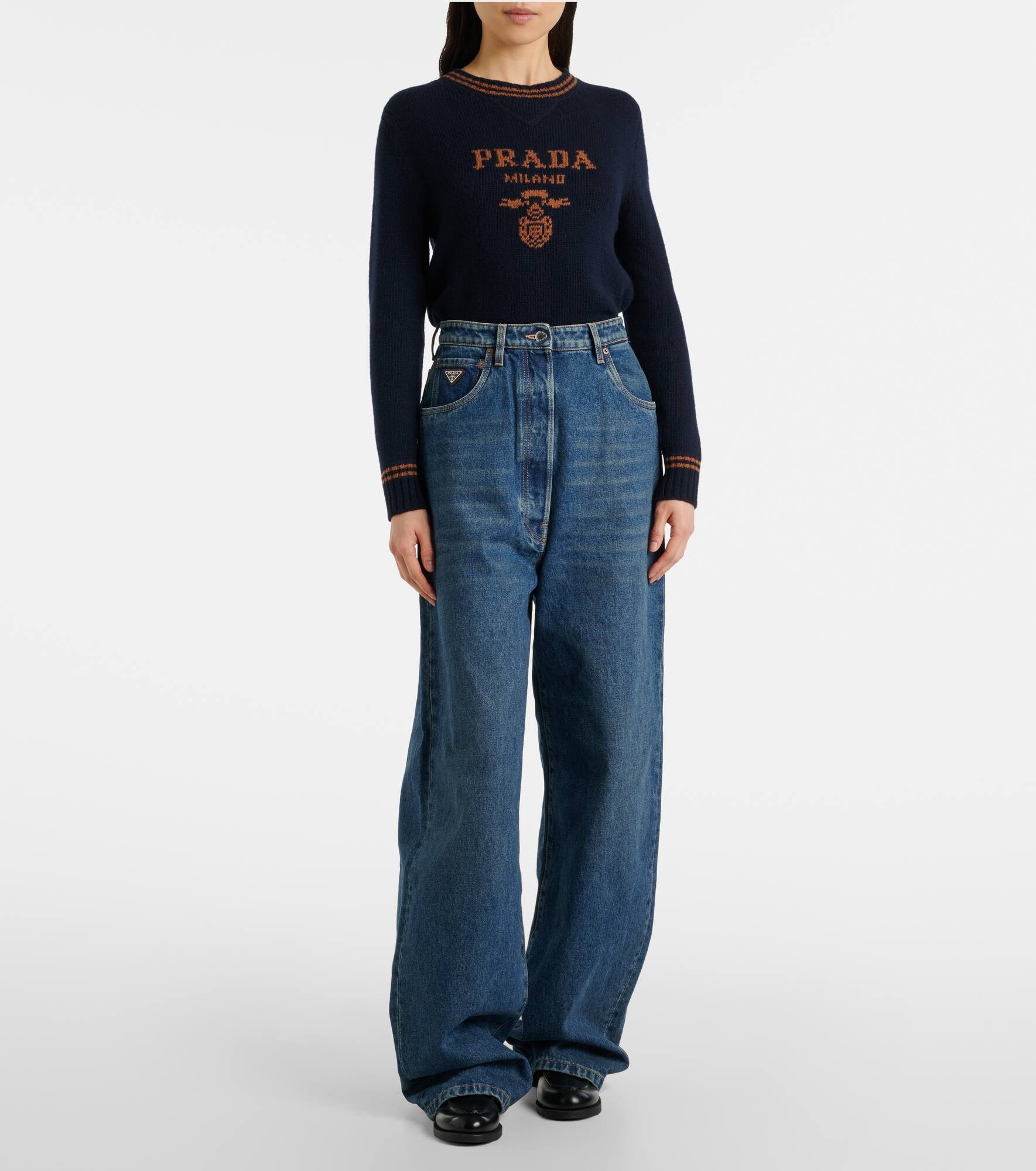 High-rise wide-leg jeans - 7