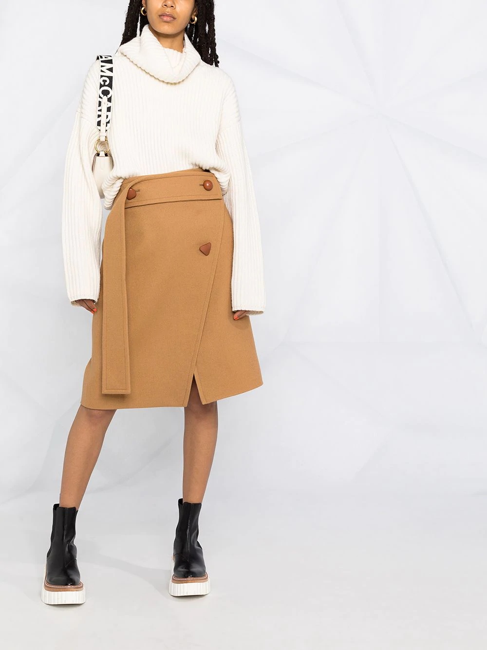 asymmetric wrap-style skirt - 2