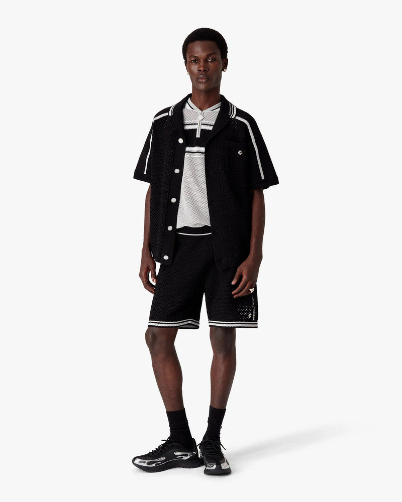 CASABLANCA Black Short Sleeve Mesh Shirt | Casablanca Paris outlook