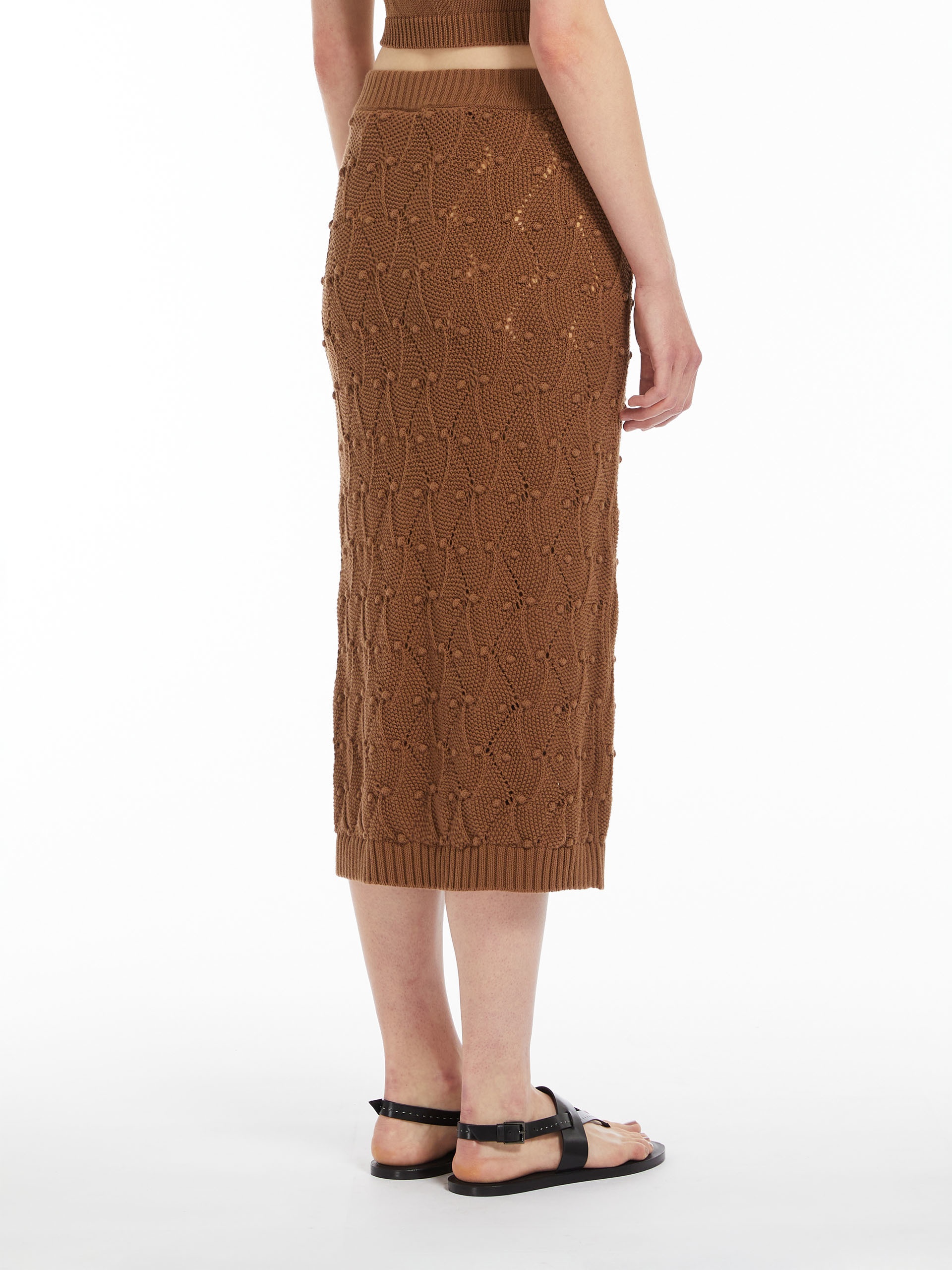 GOLOSO Argyle cotton-blend pencil skirt - 4