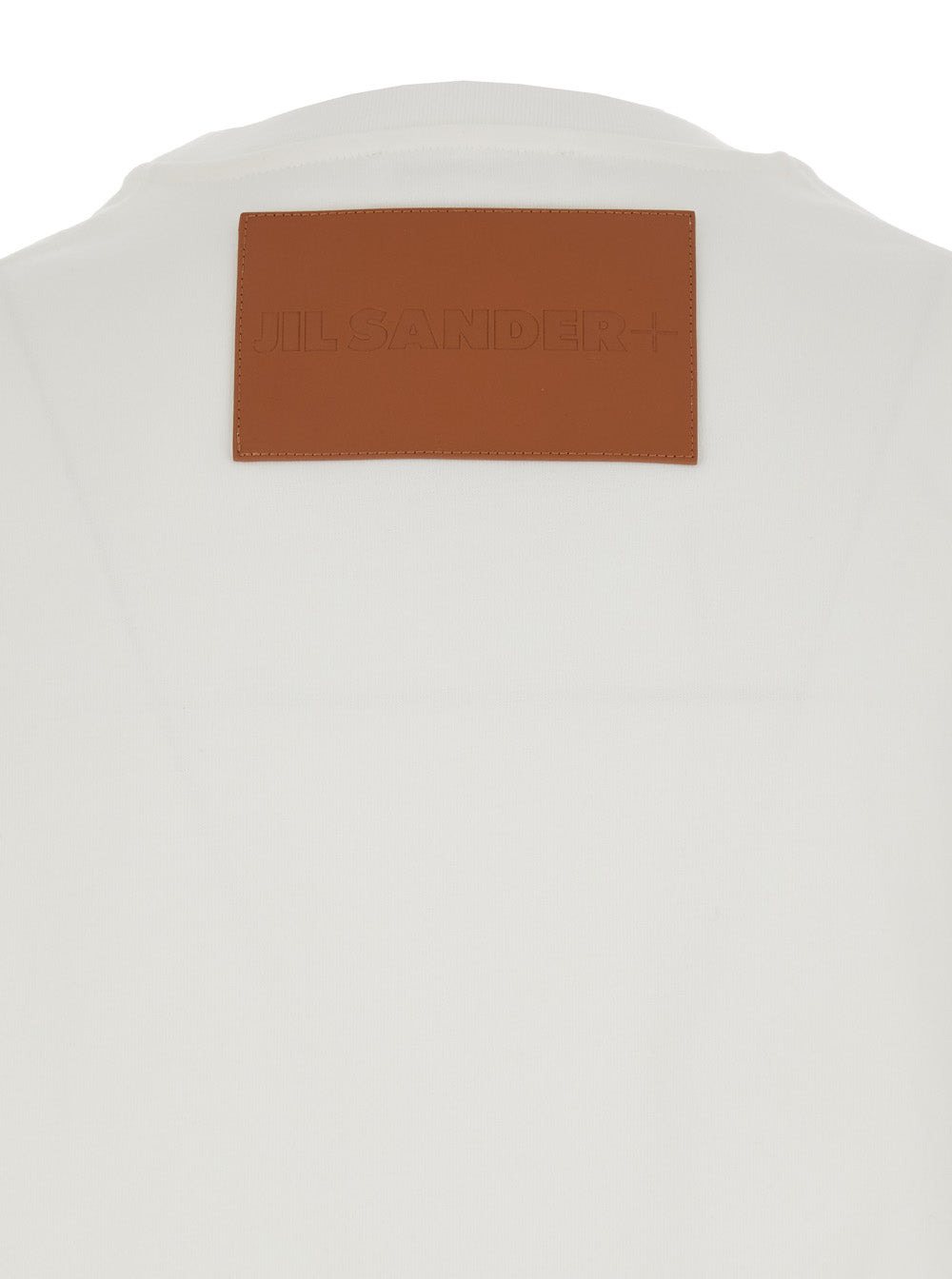Jil Sander Women White Crewneck T-Shirt With Logo Patch Applied On The Back In Cotton Woman - 3