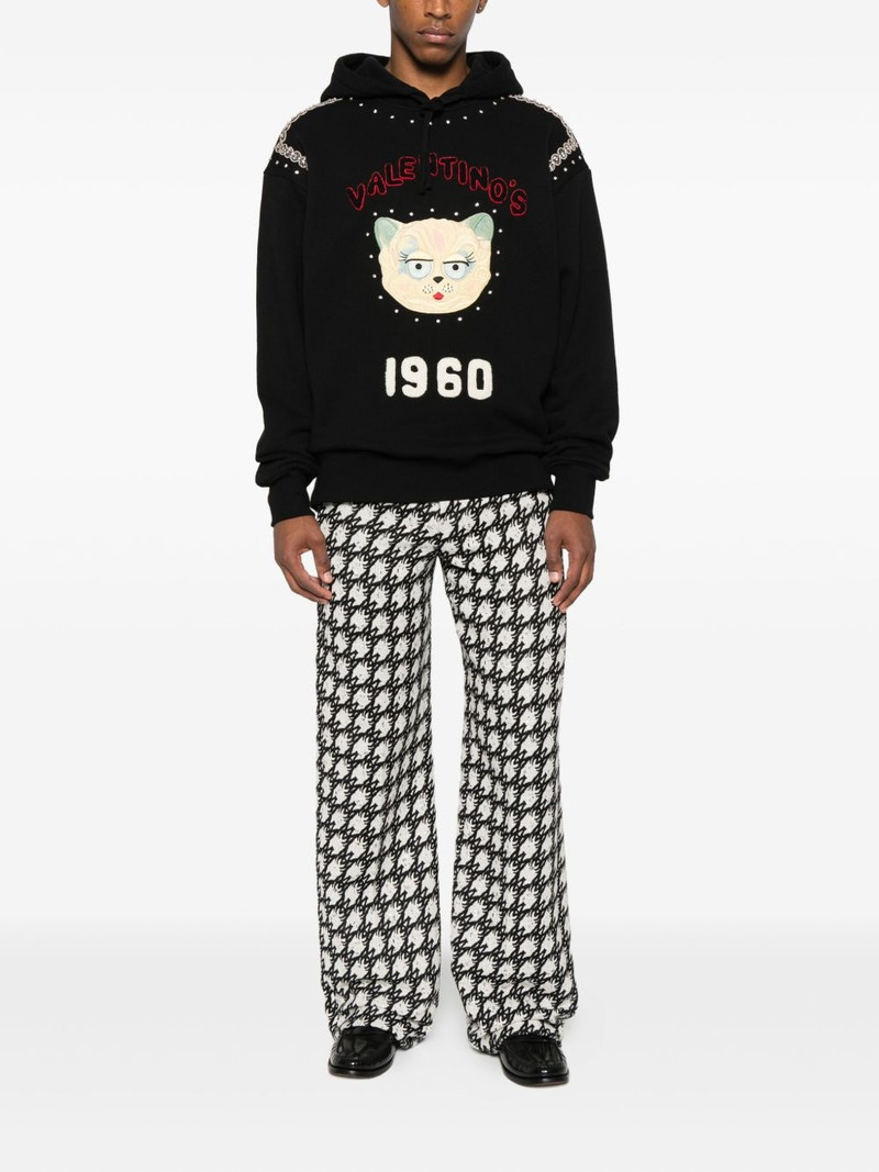 Valentino cat-embroidered hoodie outlook