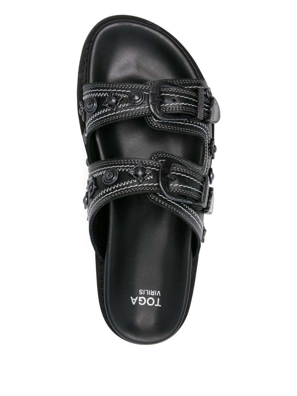 buckle-embellished leather sandals - 4