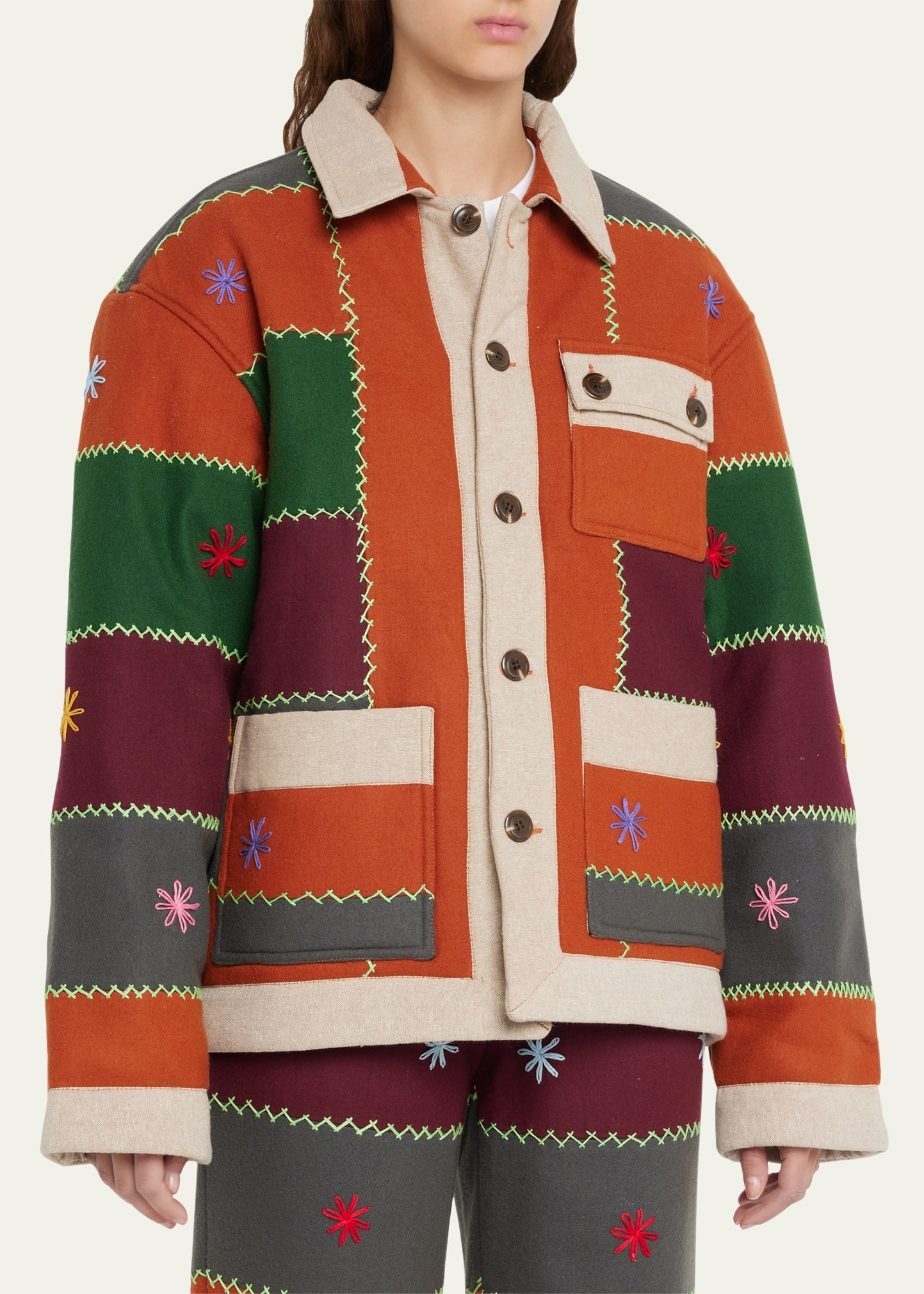 Embroidered Autumn Quilt Jacket - 4