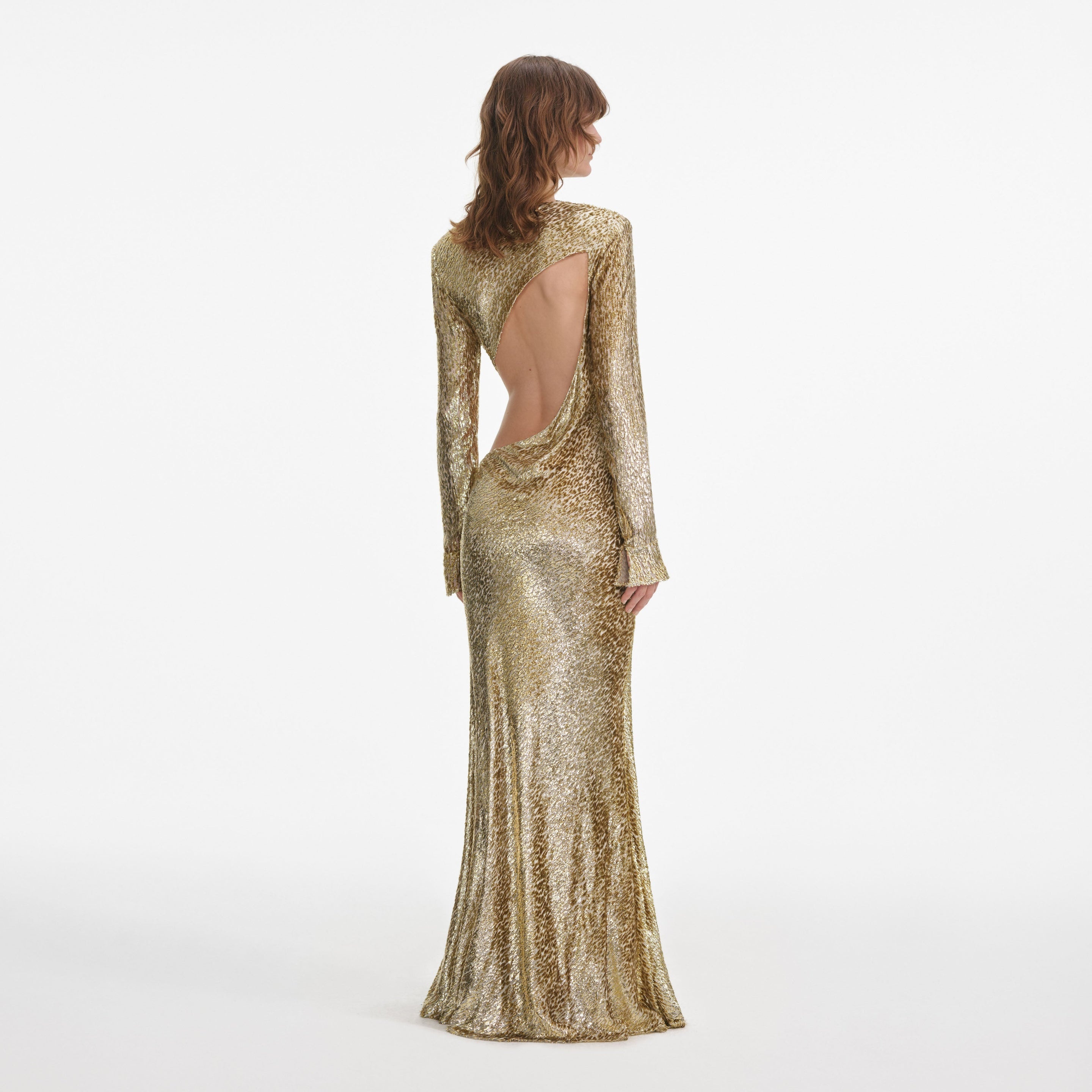 Gold Fil Coupe Maxi Dress - 3