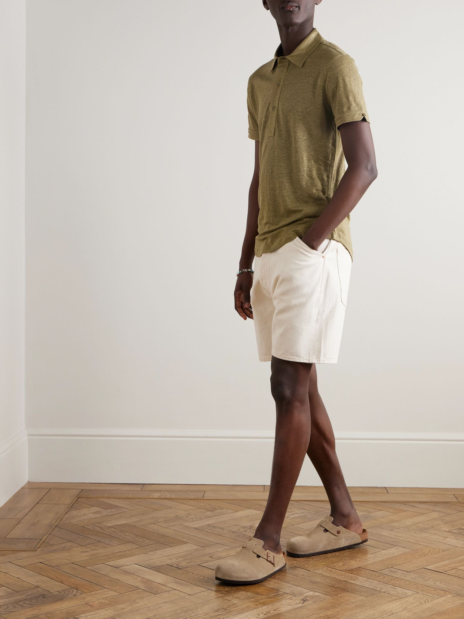 Sebastian Linen-Jersey Polo Shirt Green - 2