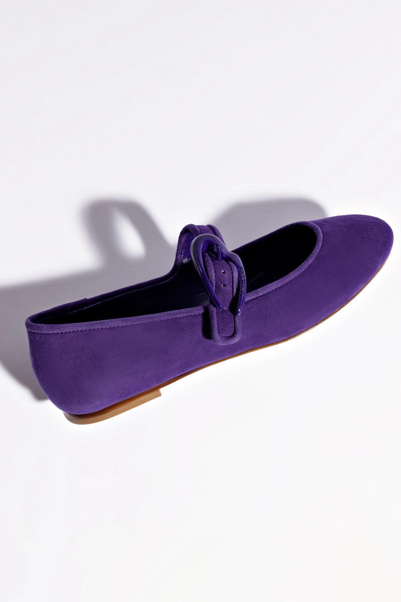 Verona Ballet Flat In Eggplant Suede 6