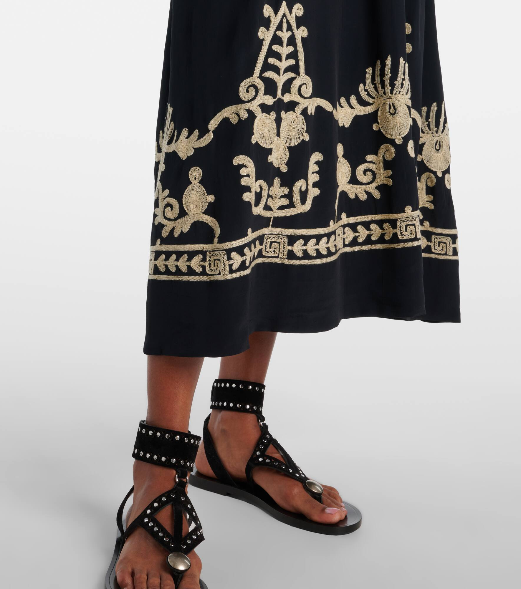 Feliana embroidered crêpe maxi dress - 6