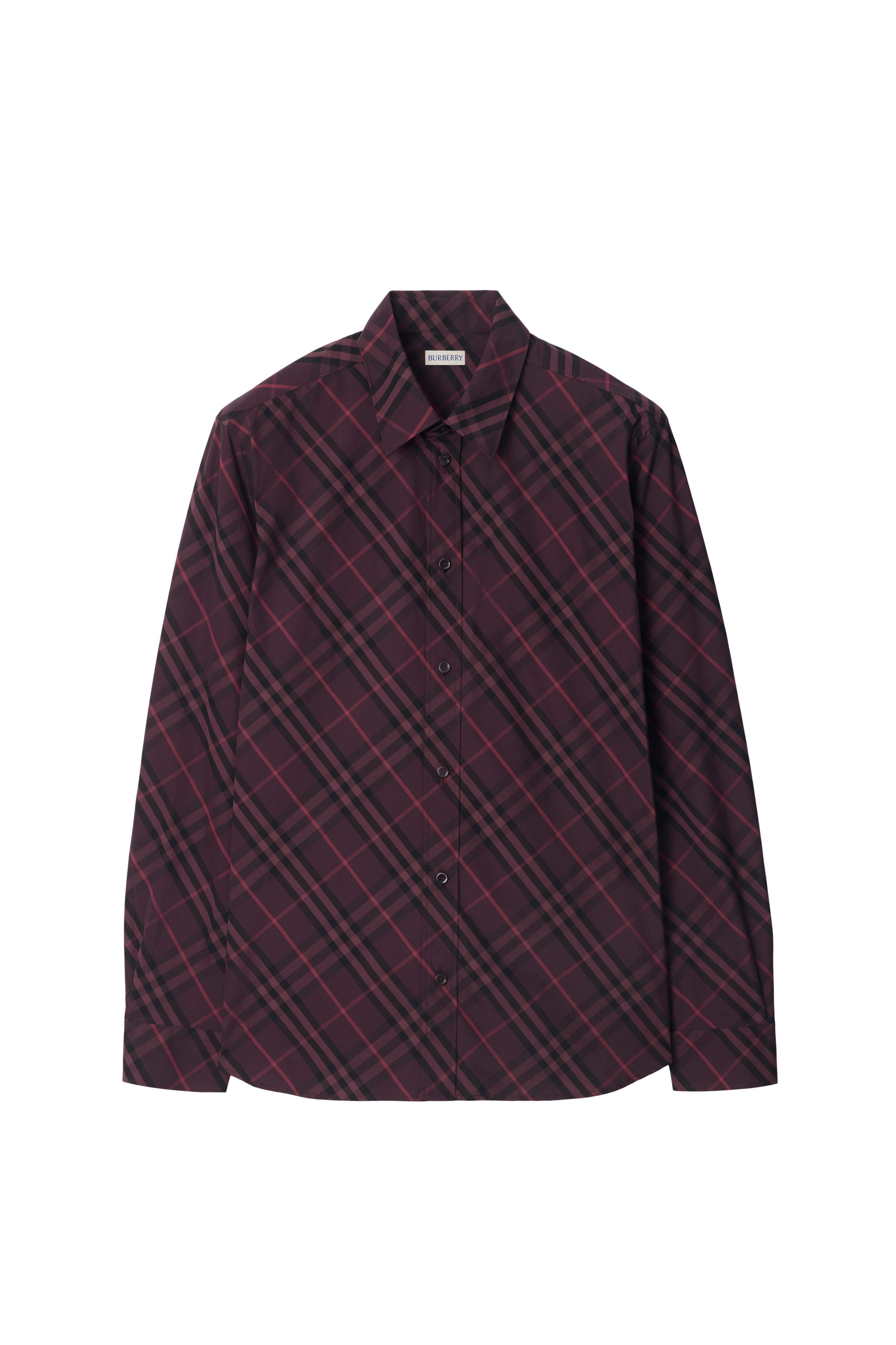 burberry Check Cotton Shirt in Hyacinth Blue at Nordstrom - 7