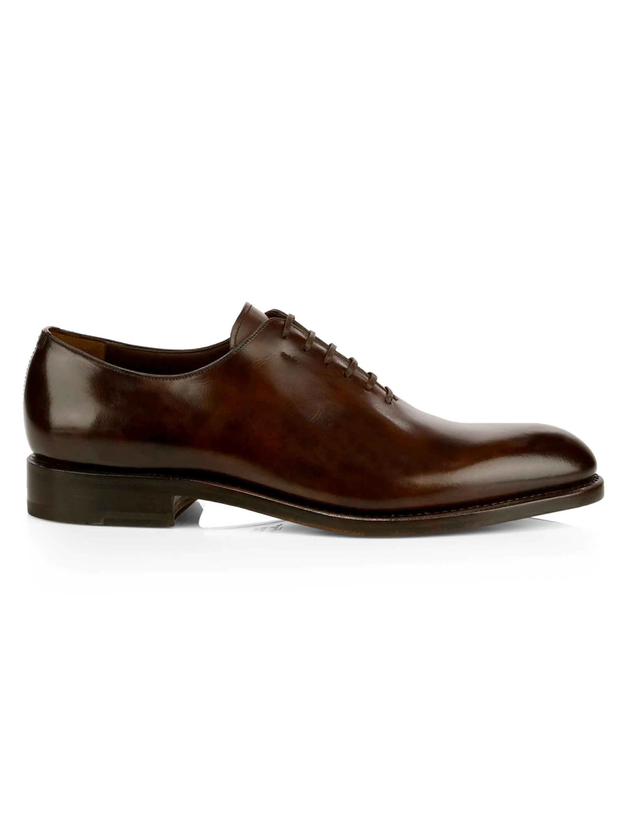 Men's Angiolo Lace-Up Leather Dress Shoes - Brown - 1