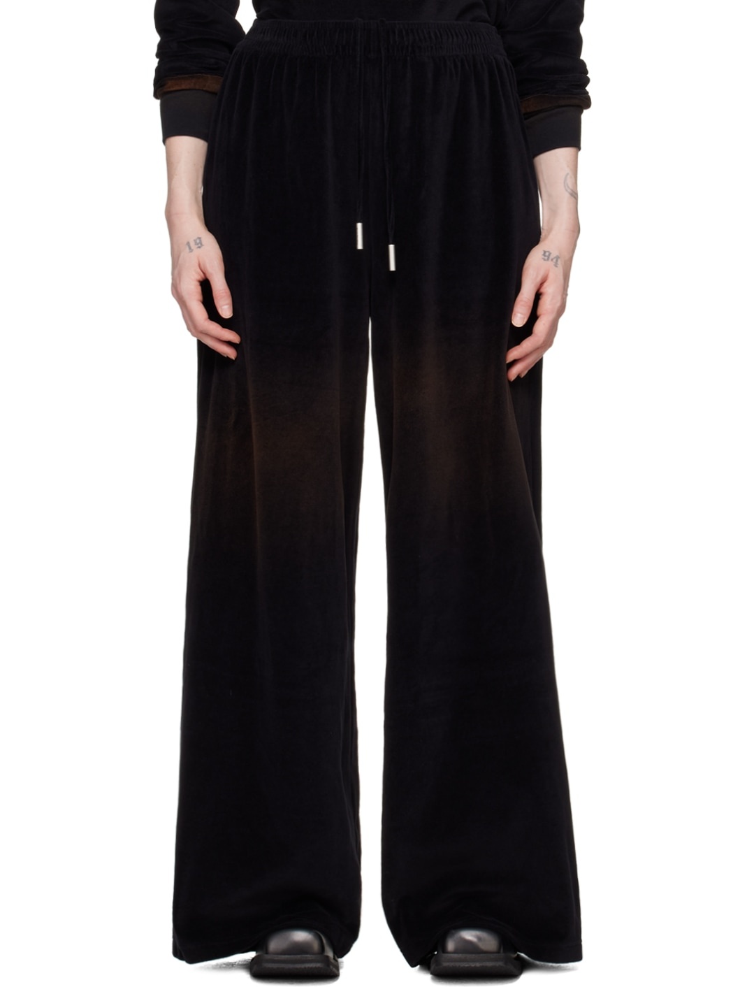 Black Embossed Lounge Pants - 1
