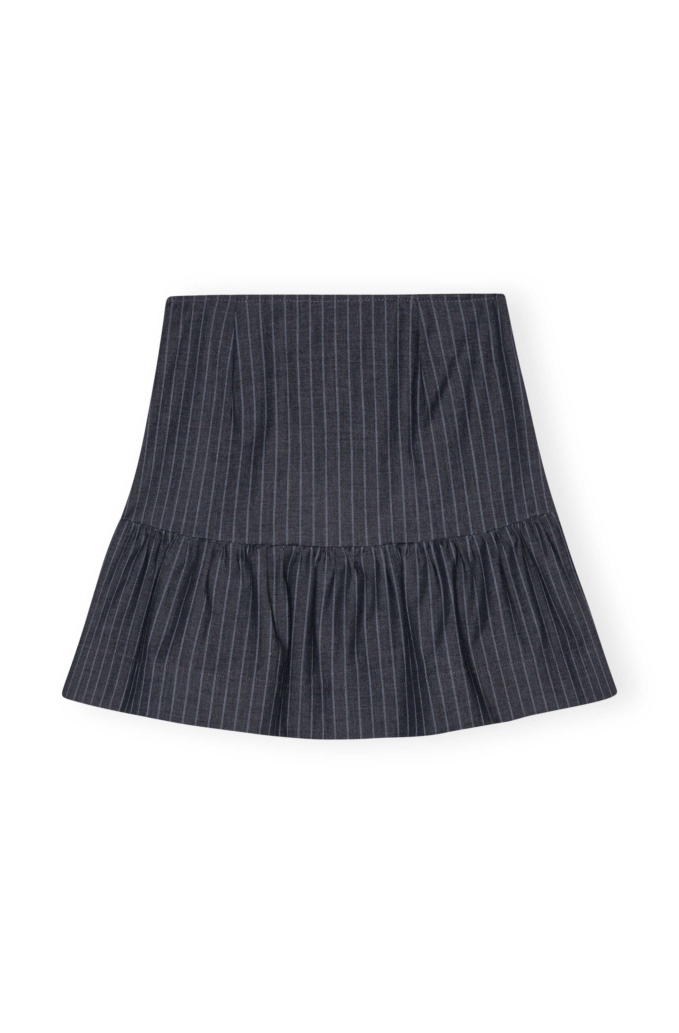 STRETCH STRIPED FLOUNCE MINI SKIRT - 1