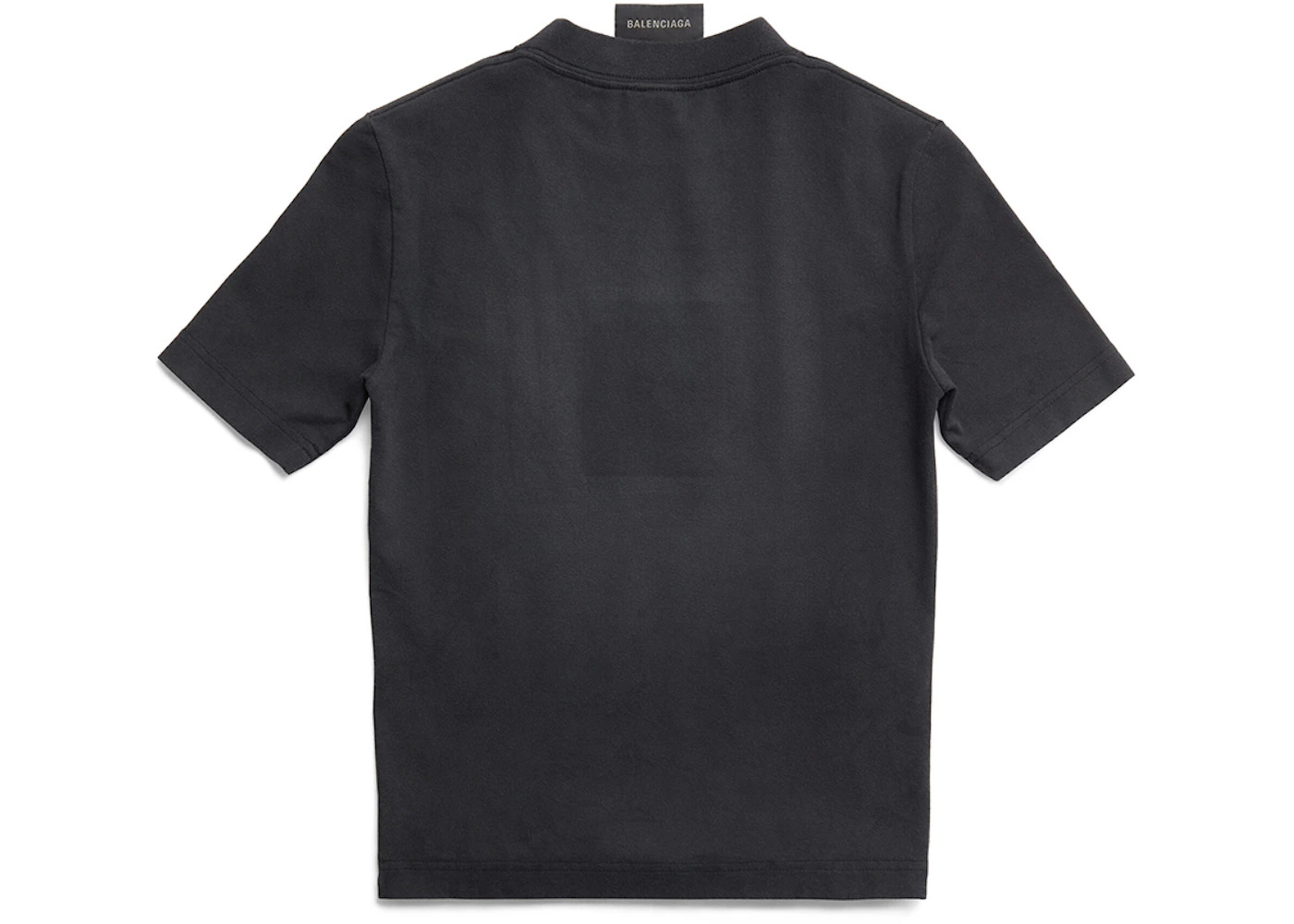 Balenciaga Women's Paris By Day Tight Small Fit T-Shirt Black Faded - 2