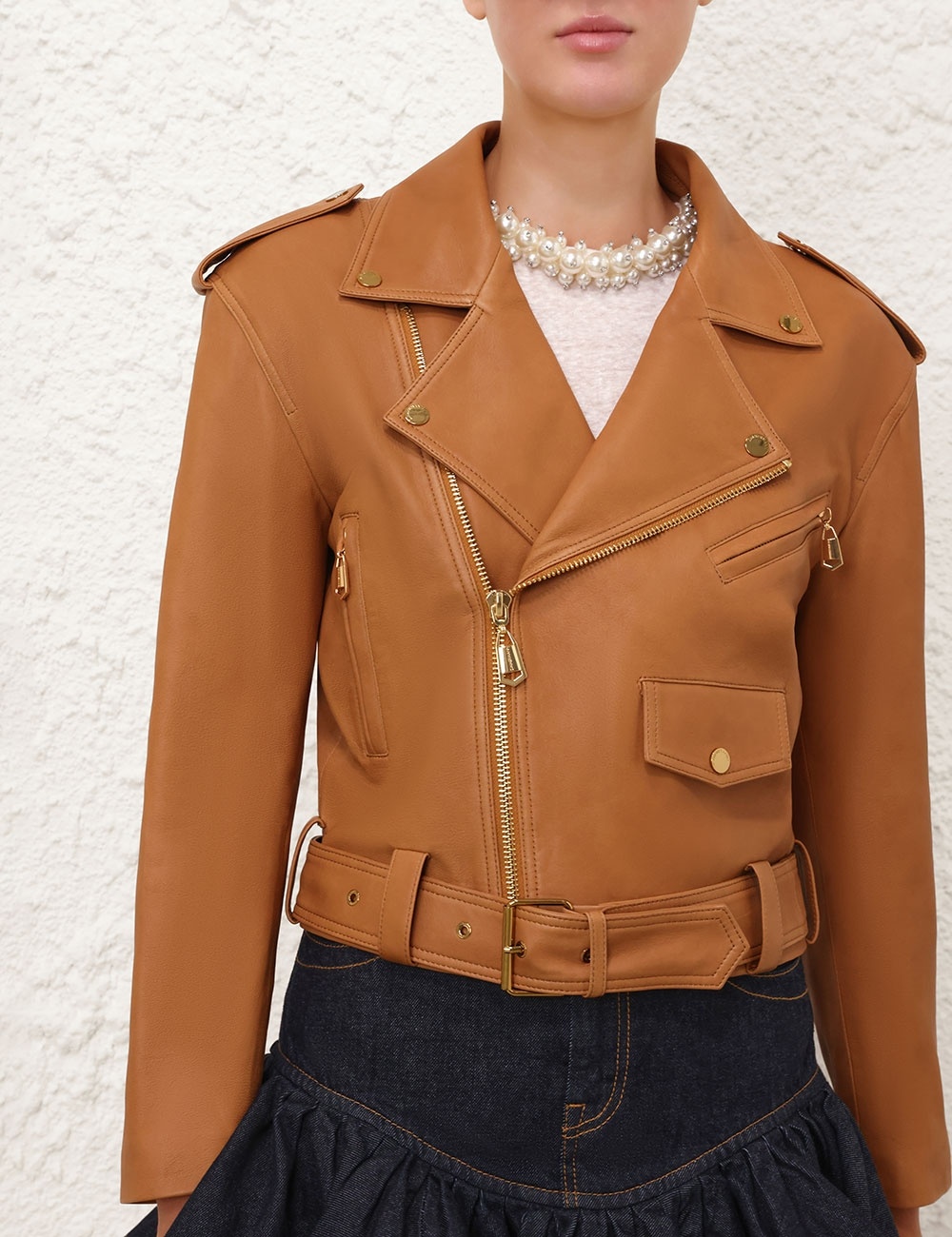CRUSH LEATHER BIKER JACKET - 5