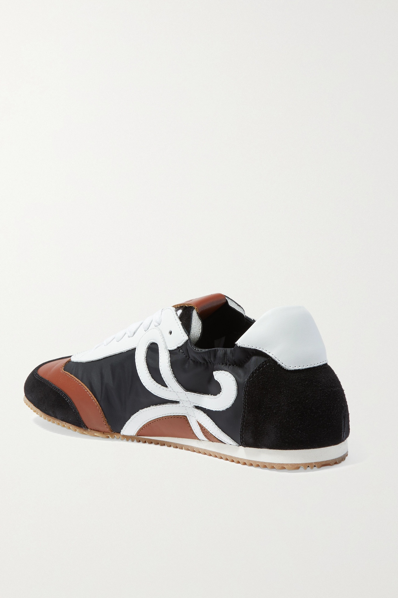 Leather, suede and shell sneakers - 3