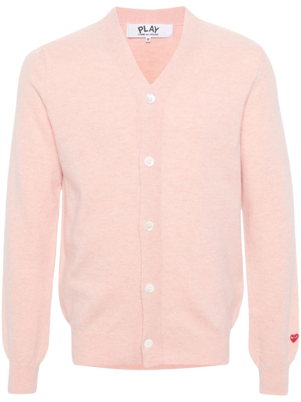 logo-appliqué wool cardigan - 1