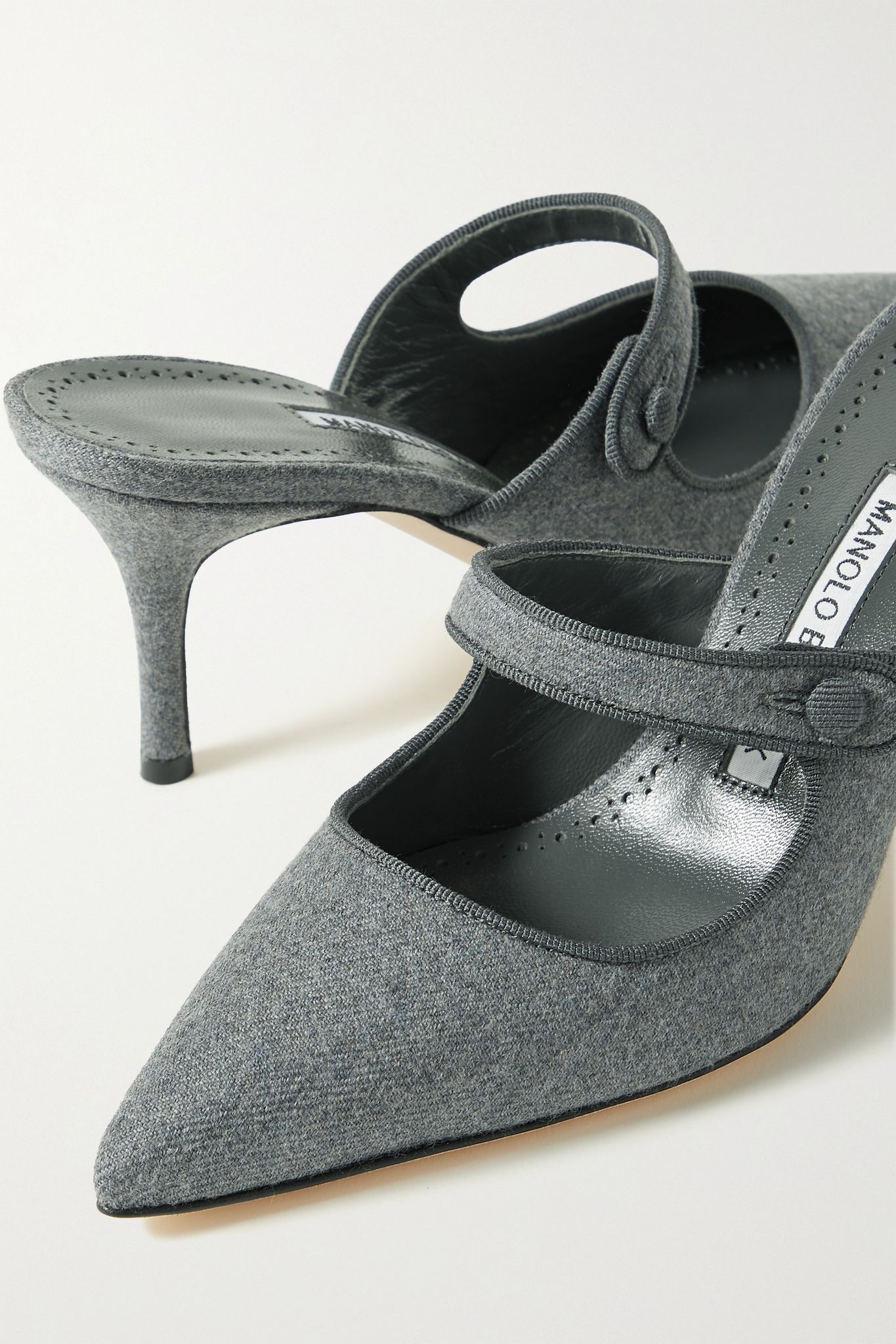 Camparimu grosgrain-trimmed wool mules - 4