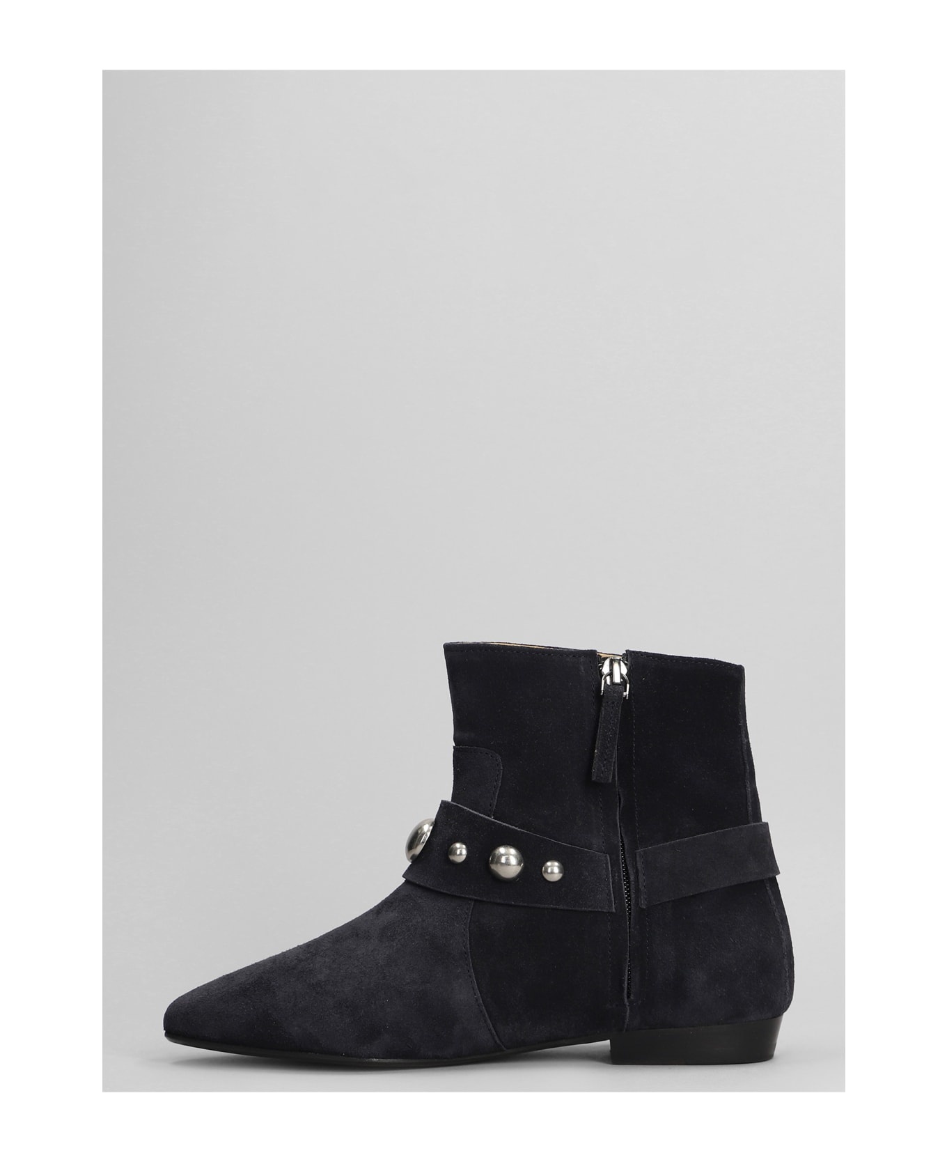 Siago Low Heels Ankle Boots In Black Suede - 3