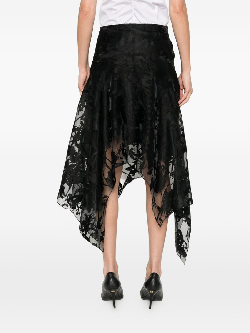 flower devoré asymmetric skirt 4