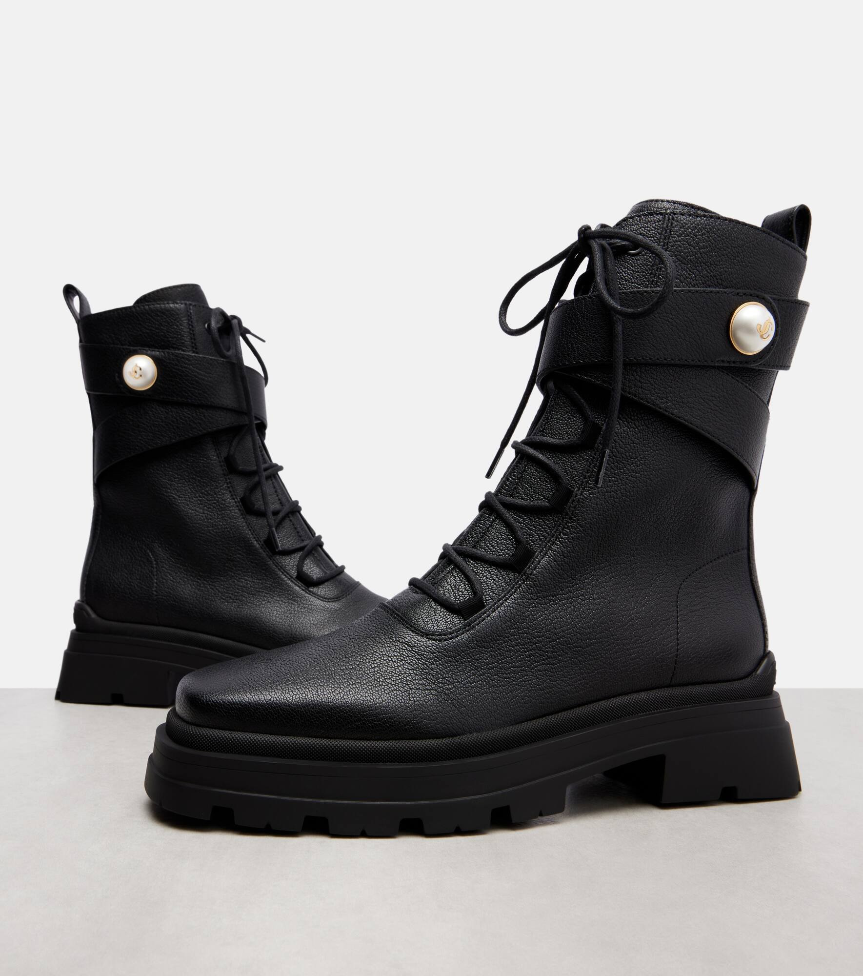Noemi 45 leather combat boots - 5