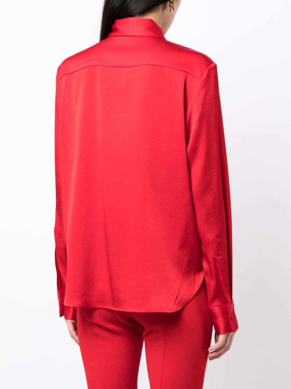 satin-finish button-down shirt - 4