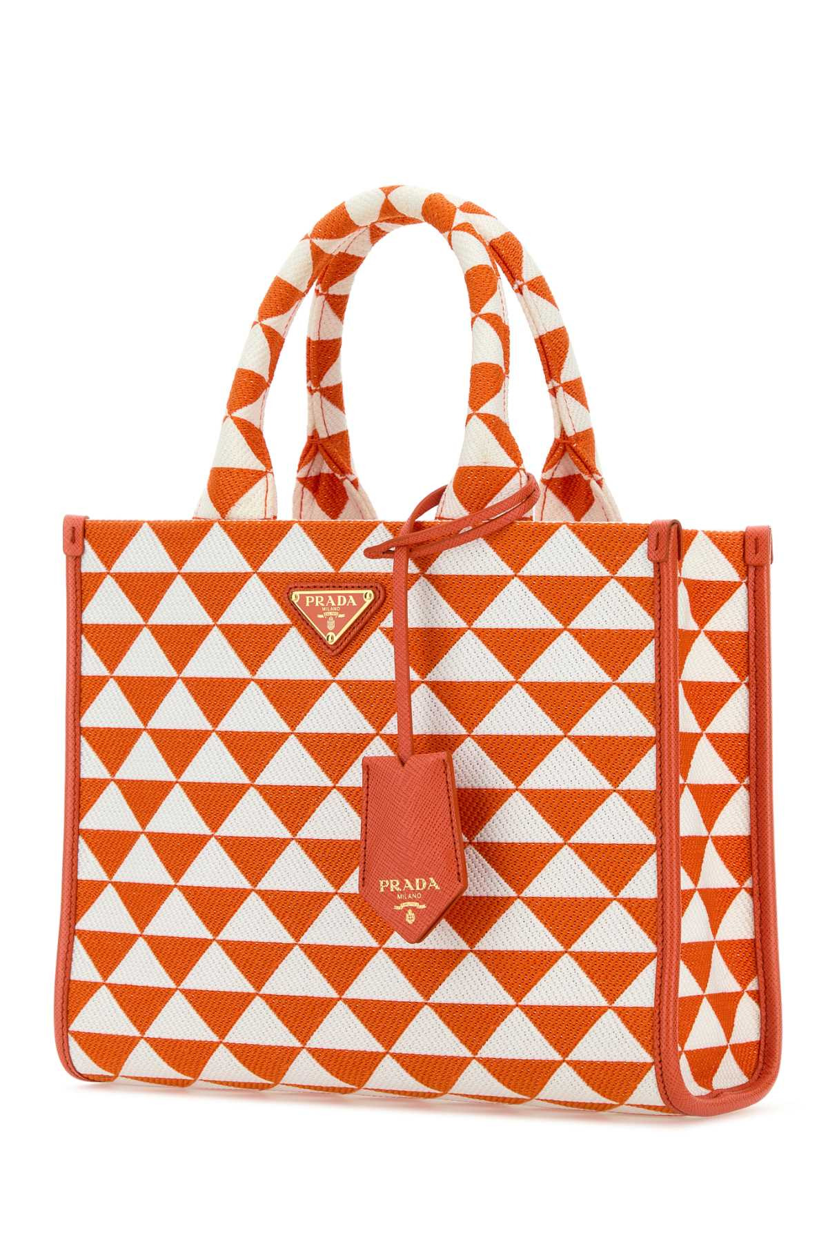 Prada Women Embroidered Fabric Small Symbole Shopping Bag - 2