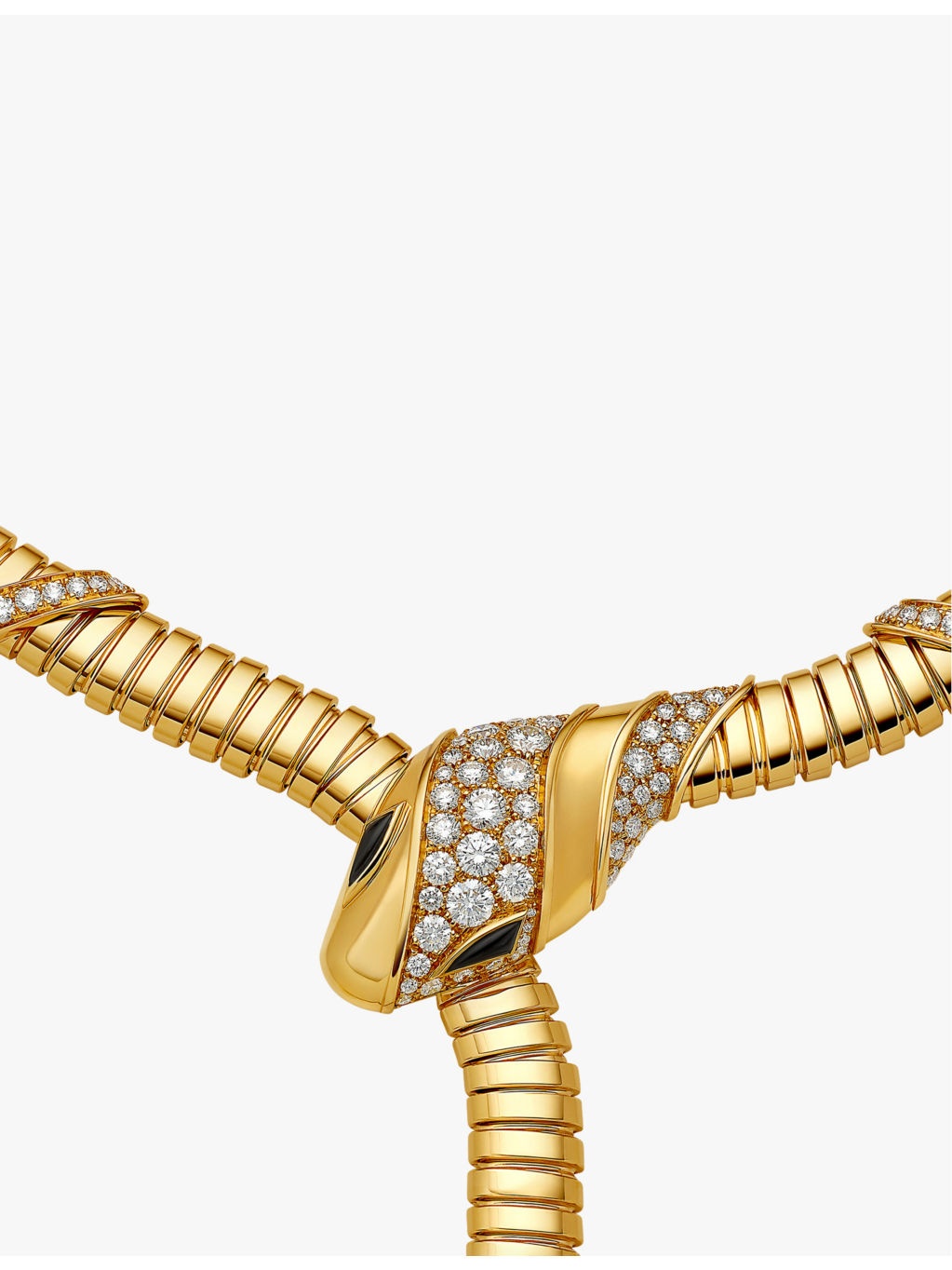 Serpenti Tubogas 18ct yellow-gold, 3.08ct brilliant-cut diamond and onyx necklace - 3