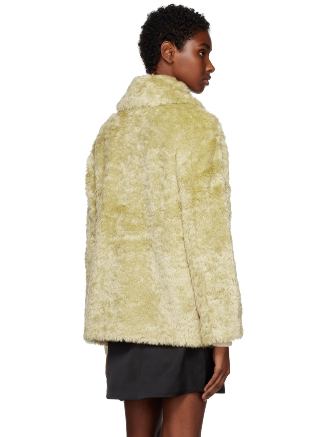 Green White Label Faux Rabbit Jacket - 3