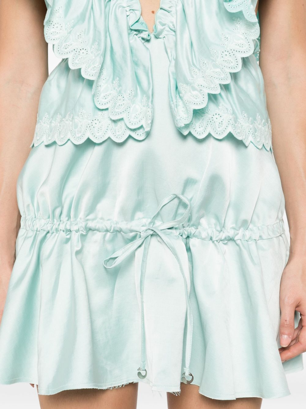 broderie-anglaise ruffled dress - 5