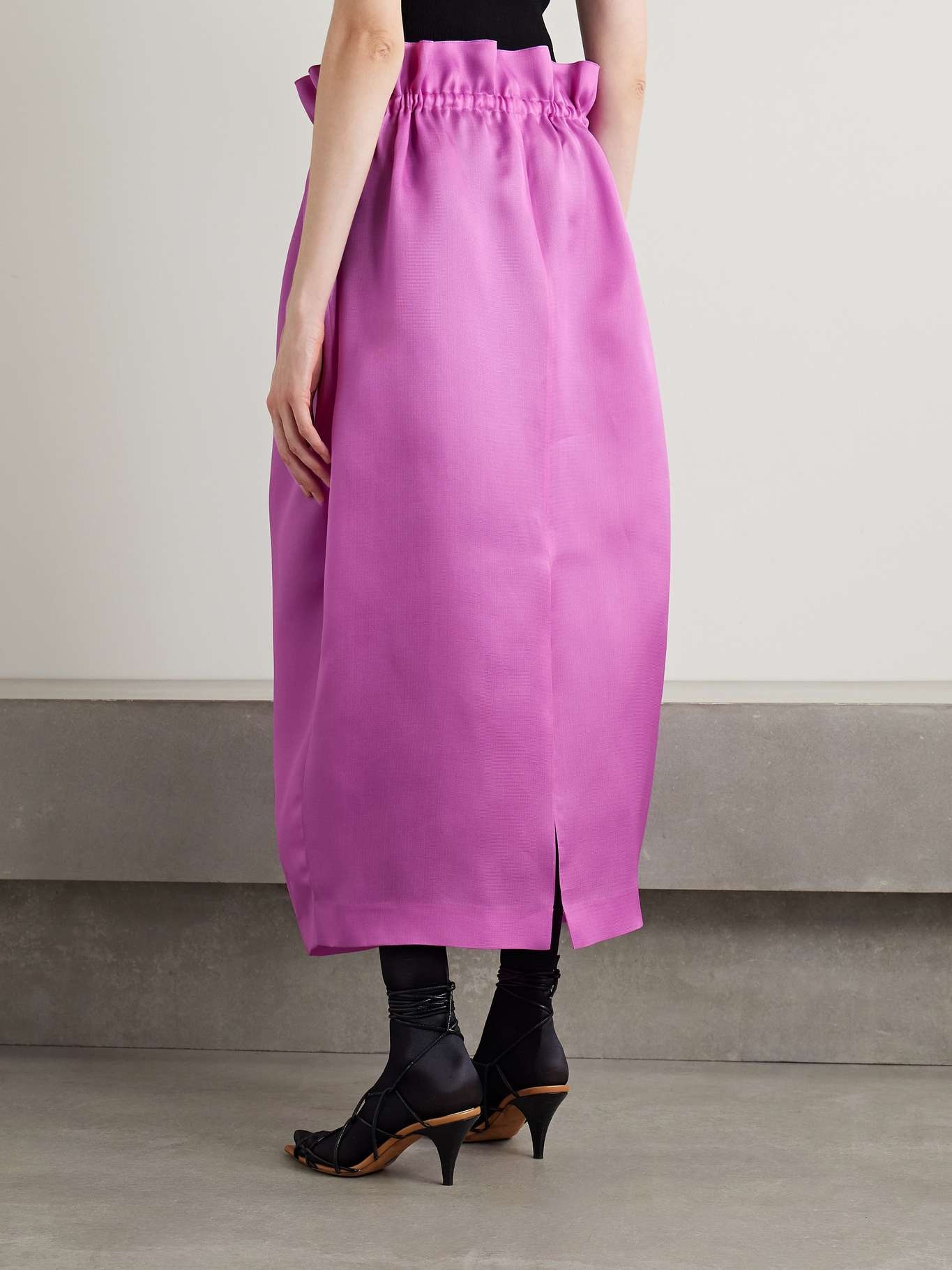 Ember gathered silk-gazar maxi skirt - 3