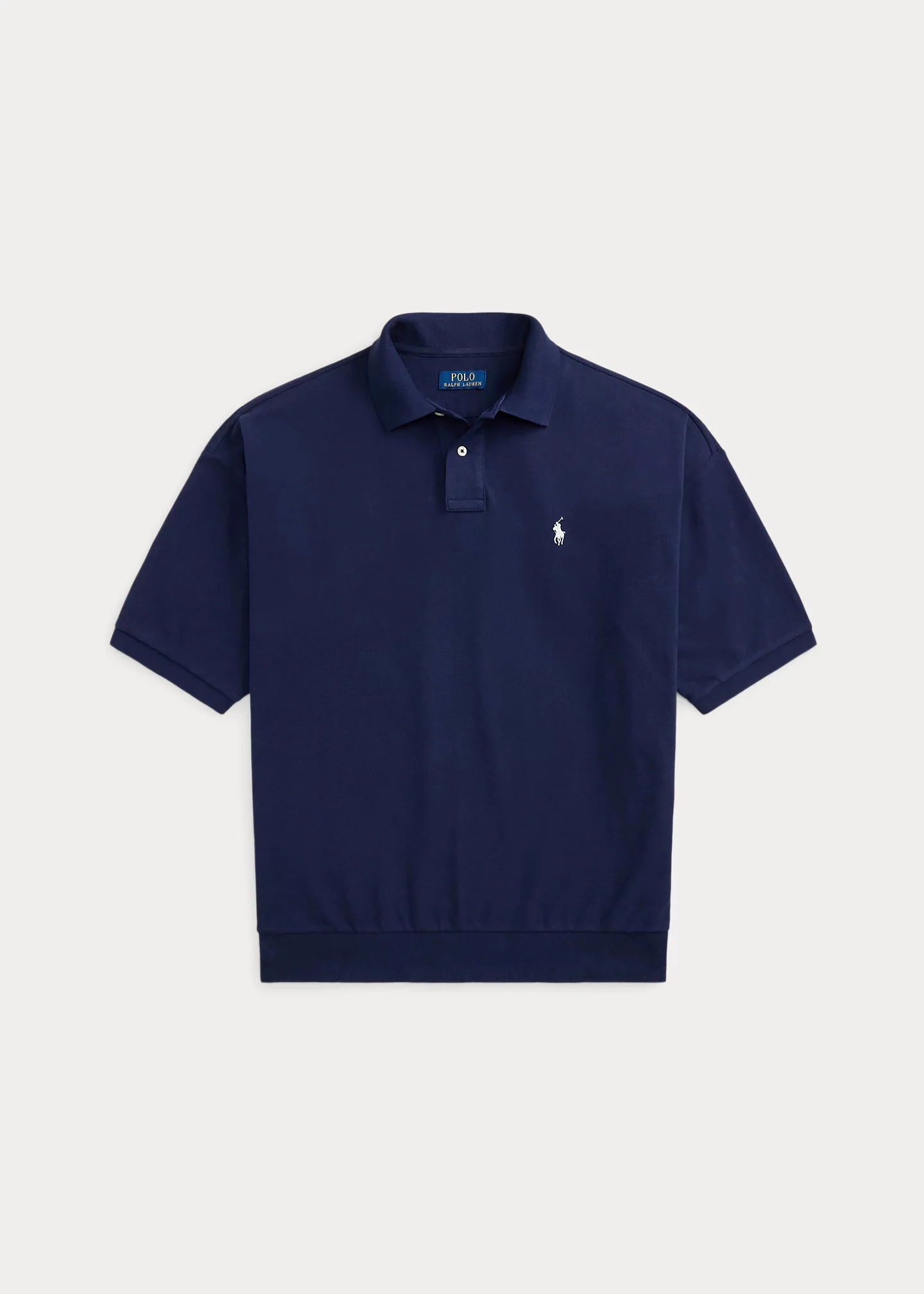 Relaxed Fit Mesh Polo Shirt - 1