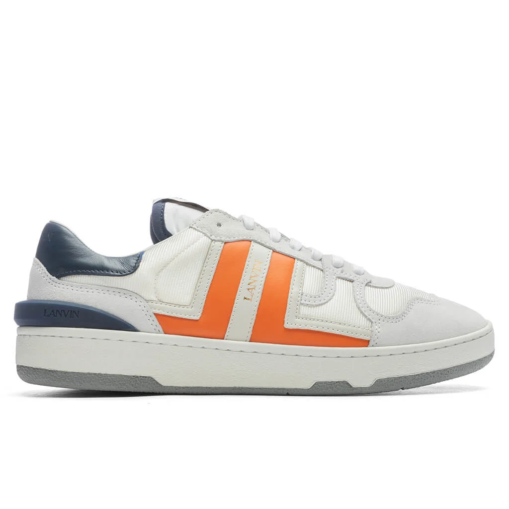 LANVIN CLAY LOW TOP SNEAKERS - NAVY BLUE/ORANGE - 1