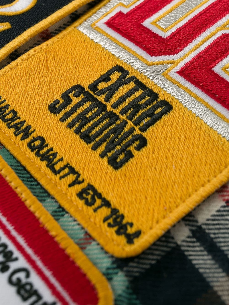 plaid logo patch shirt 7