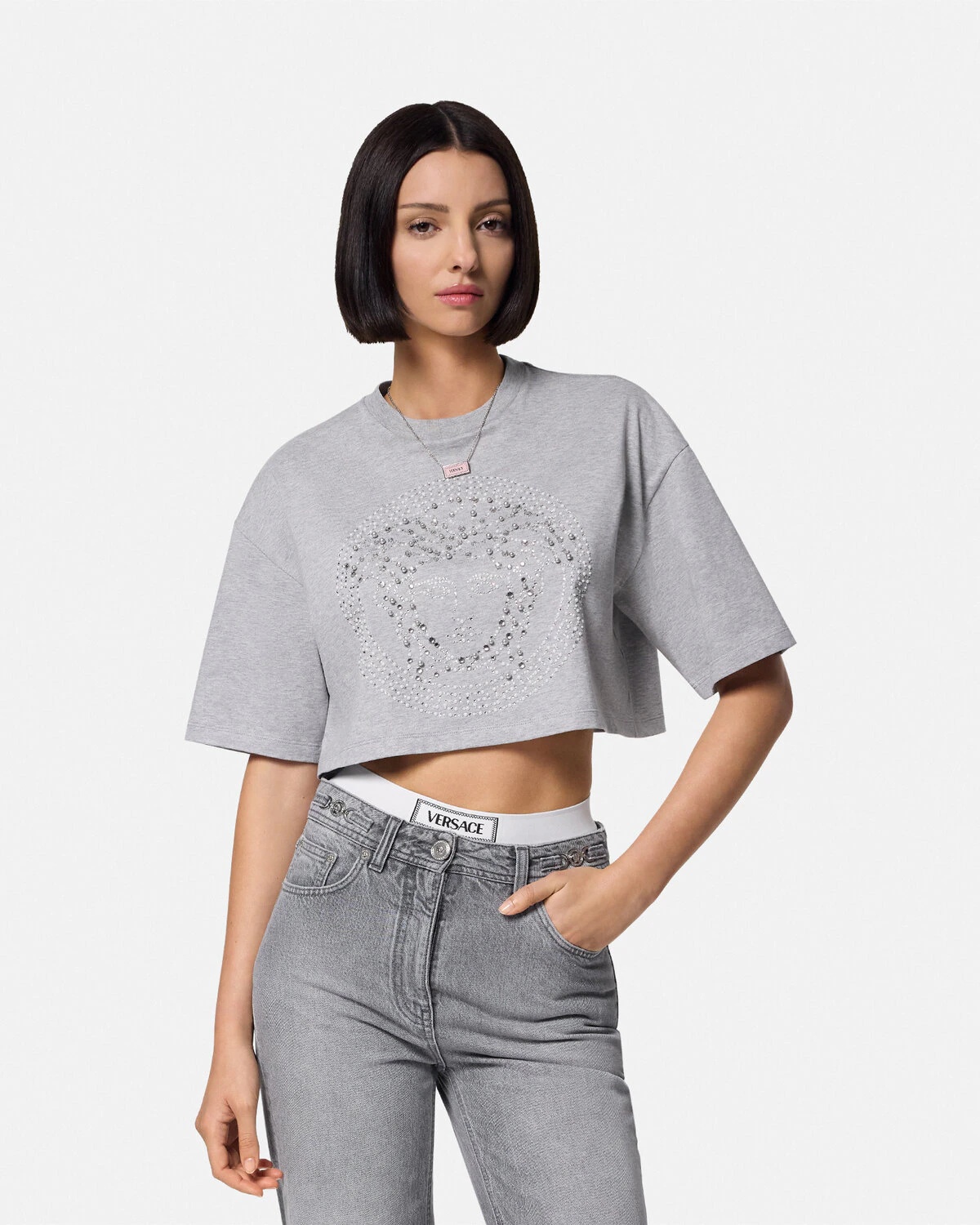 Crystal Medusa Crop Boxy T-Shirt - 4