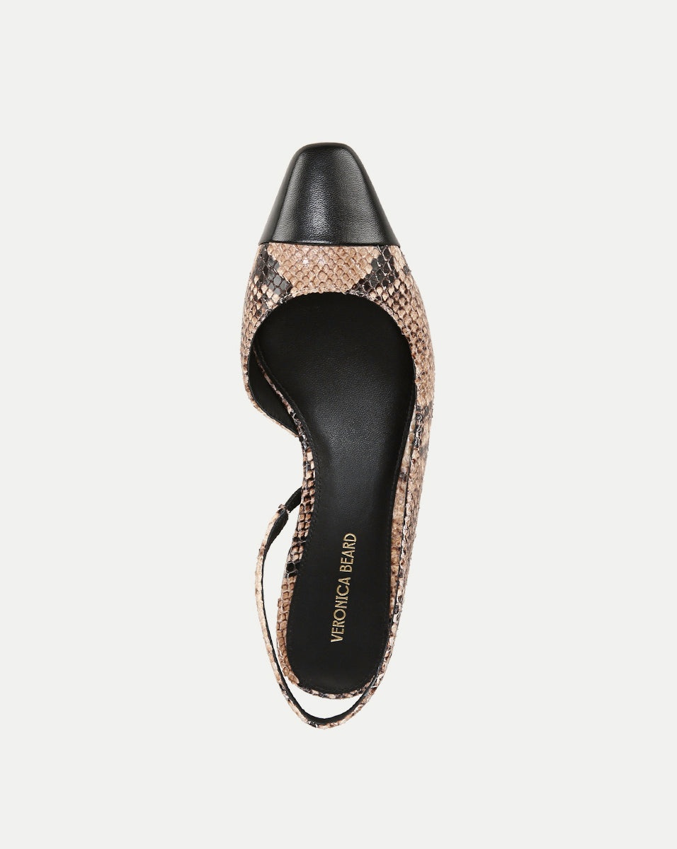 CECILE SNAKESKIN-EMBOSSED SLINGBACK - 3