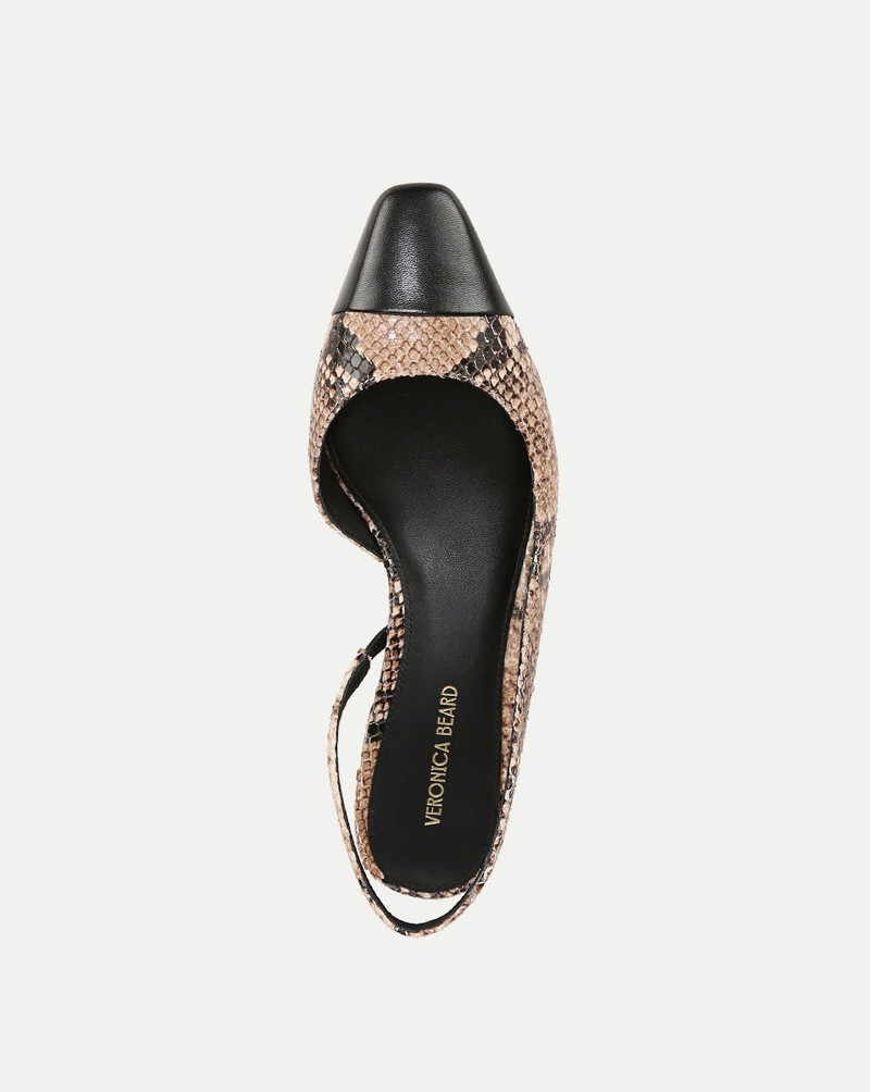 CECILE SNAKESKIN-EMBOSSED SLINGBACK 3