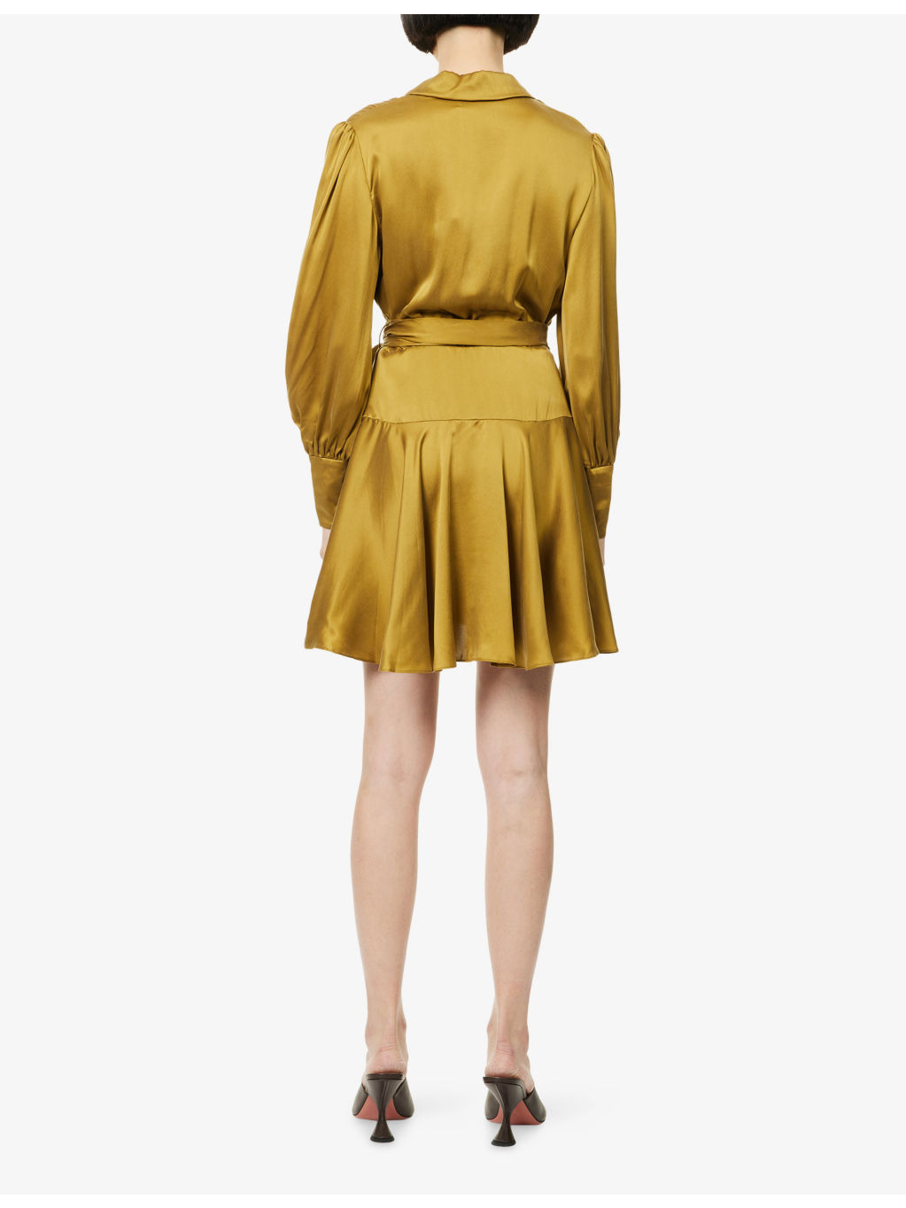 Wrap-Front Silk Mini Dress - 4