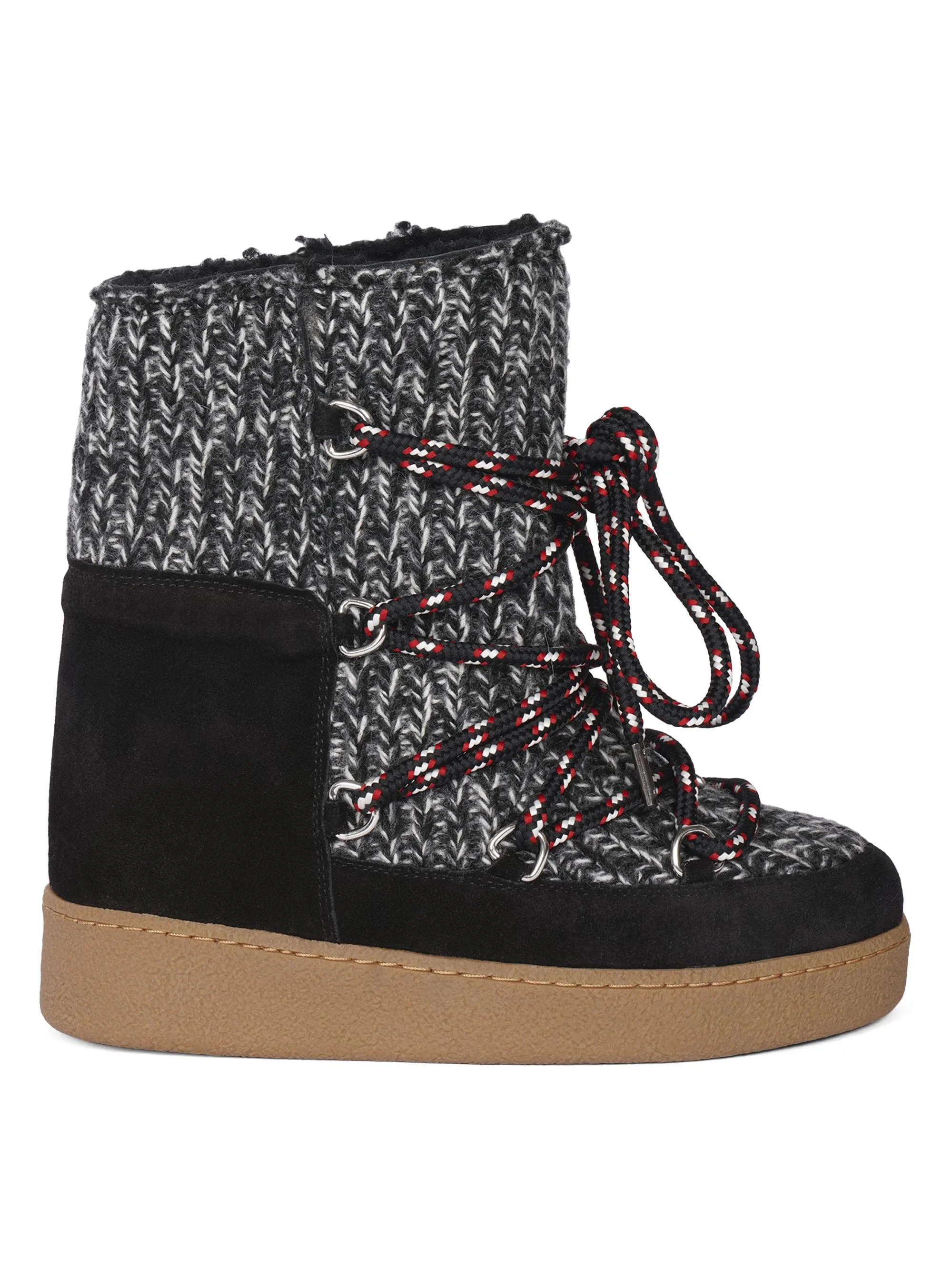 Women's Nowles 40MM Shearling-Lined Wool Platform Boots - Black - 1