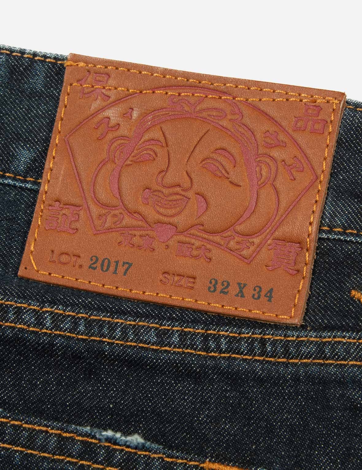 SEAGULL AND KAMON EMBROIDERY MULTI-POCKET CARROT FIT DENIM JEANS #2017 - 3