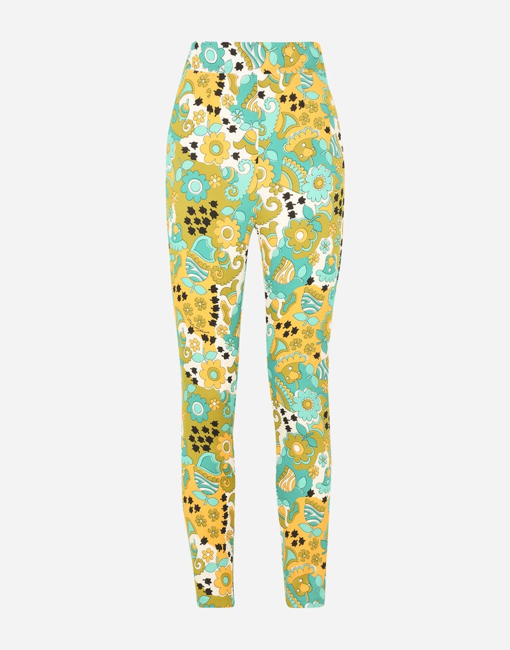 60s-print charmeuse leggings - 3