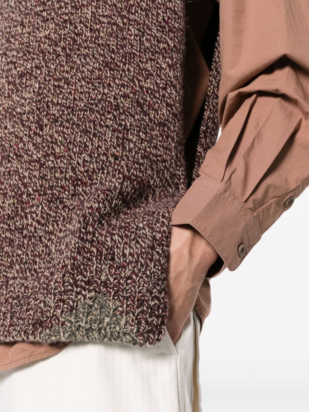 Mended wool-blend vest - 5