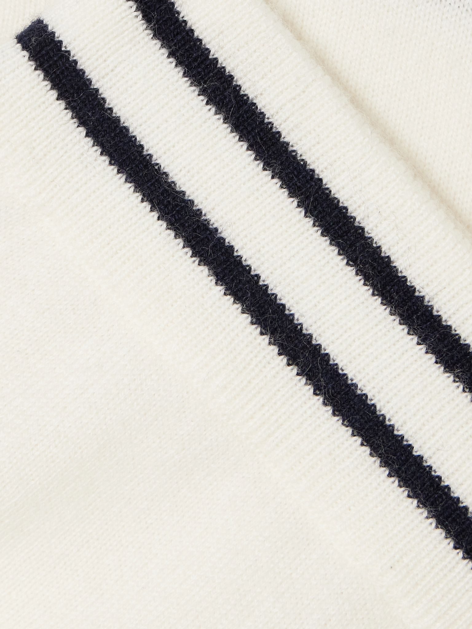 Striped cashmere shorts Cream - 5