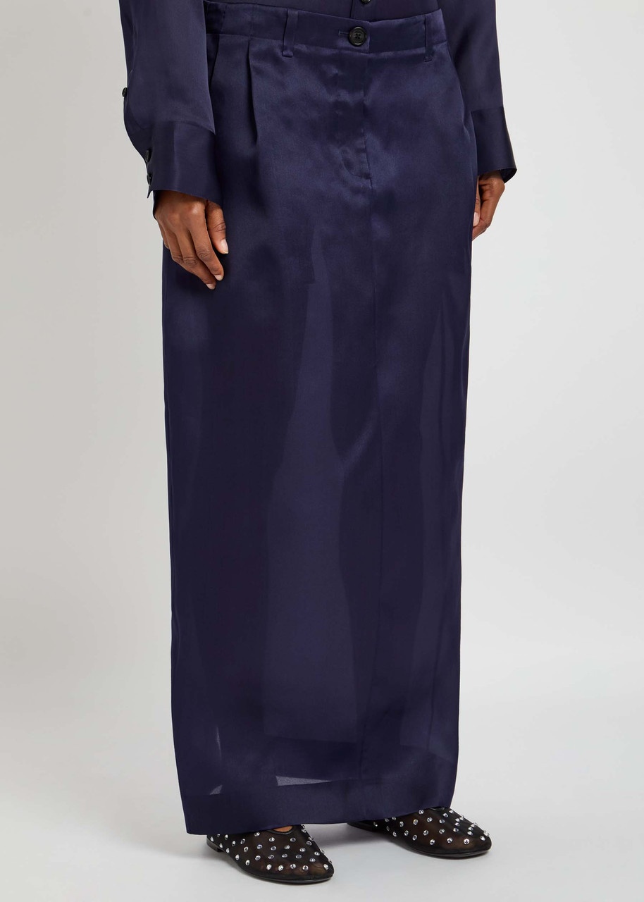 Khaite Lucian Semi-sheer Silk Maxi Skirt - 2