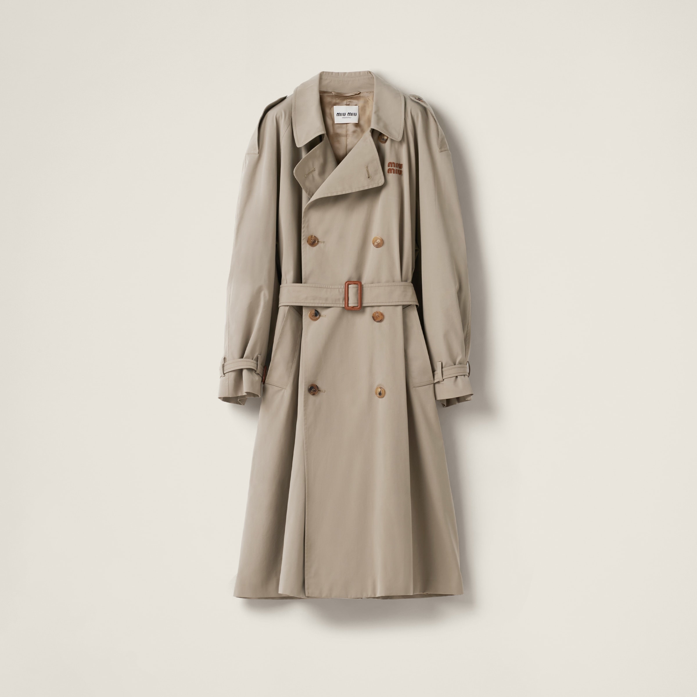 Double-breasted Panama cotton trench coat - 1