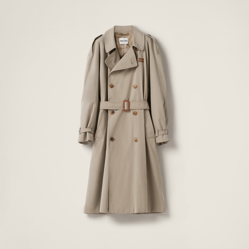 Double-breasted Panama cotton trench coat 1