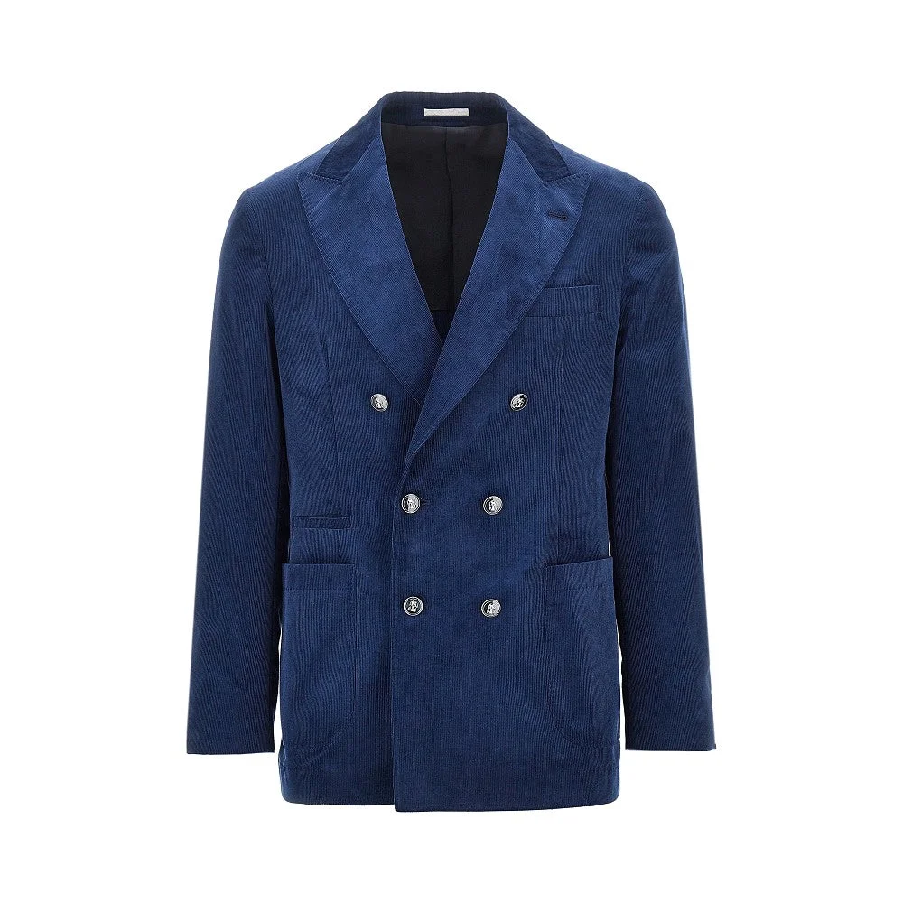Brunello Cucinelli Men Corduroy Double-Breasted Jacket - 1
