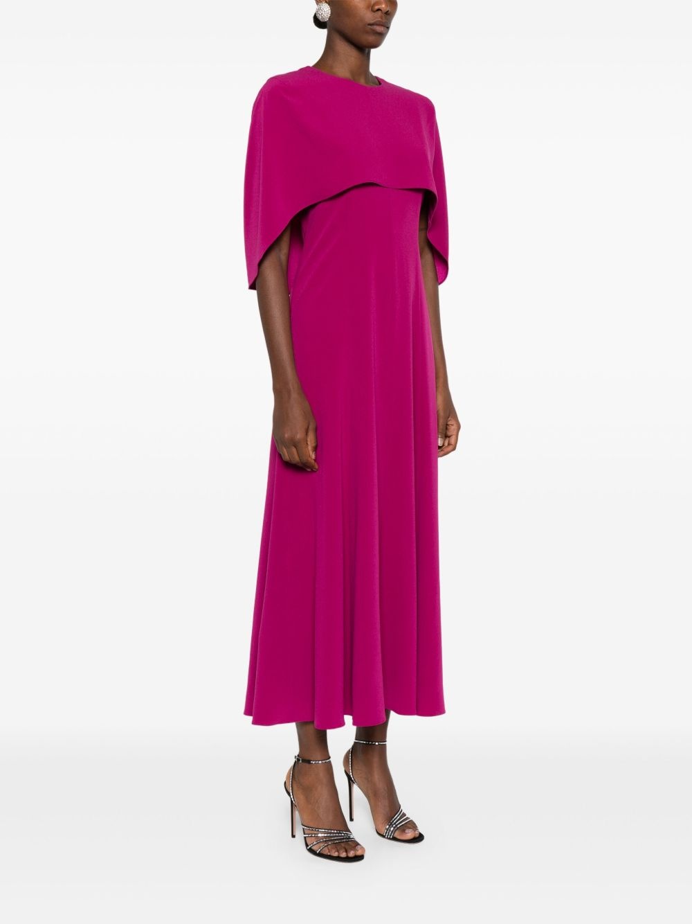 cape-design midi dress - 3
